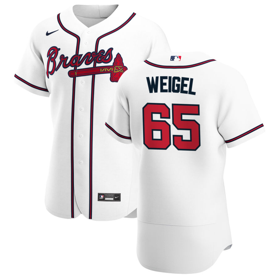 Atlanta Braves #65 Patrick Weigel Men Nike White Home 2020 Authentic Player MLB Jersey->atlanta braves->MLB Jersey